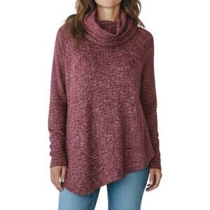 Dressbarn Sunday Womens Medium Purple Cowl Neck Shirt Rayon Polyester